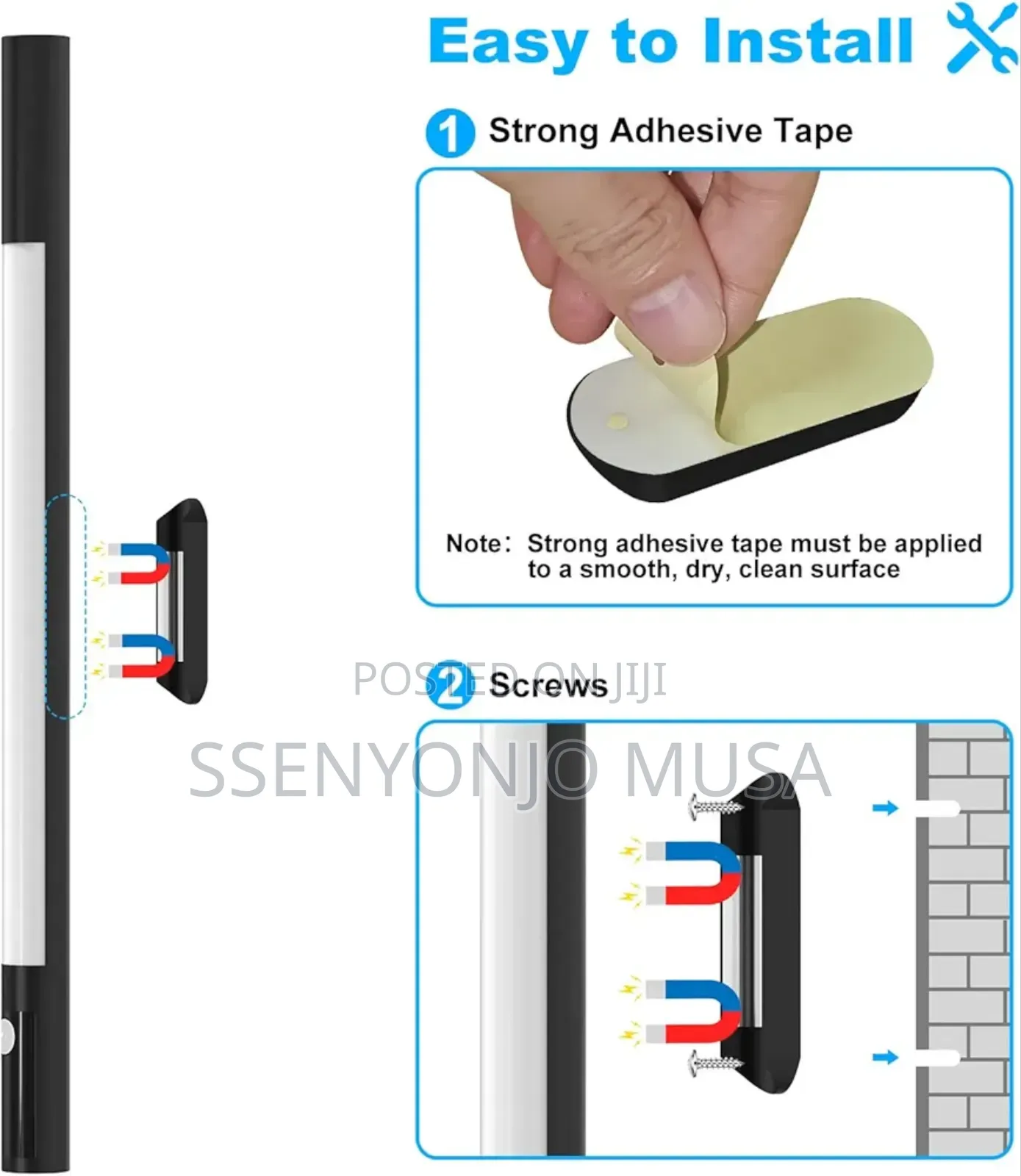 Motion Sensor Led Light Bar –40cm Usb Rechargeable Under Cabinet Light