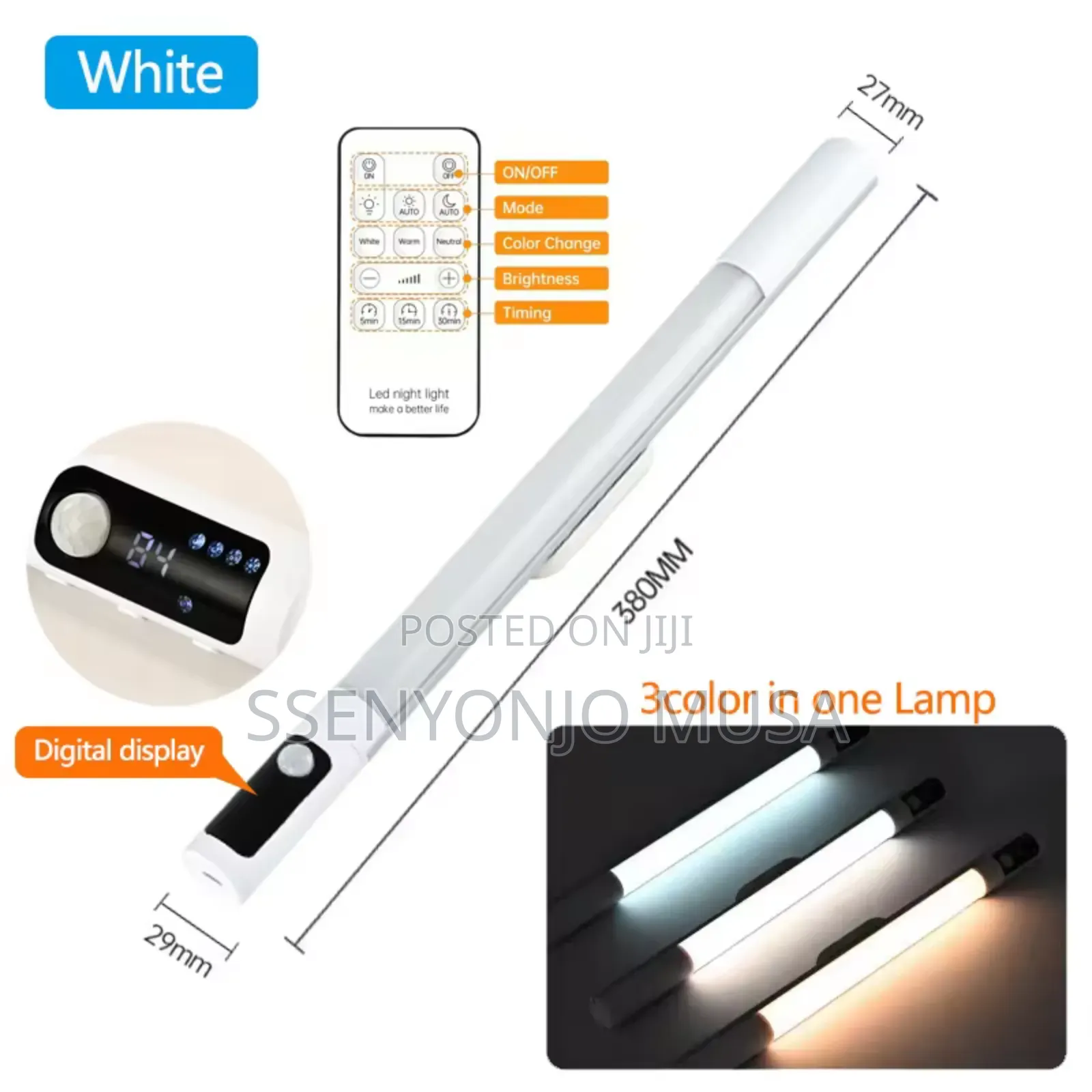 Motion Sensor Led Light Bar –40cm Usb Rechargeable Under Cabinet Light