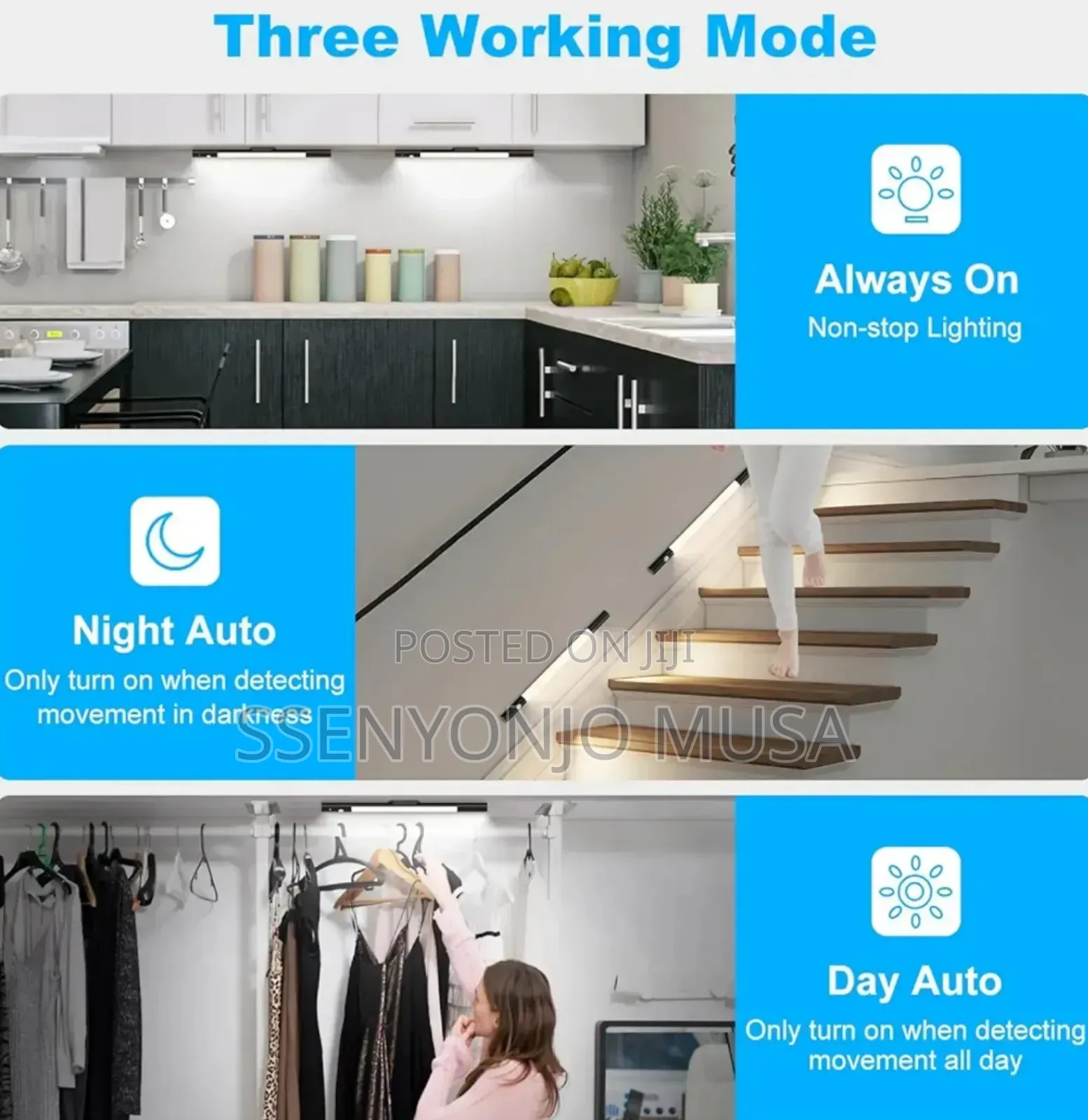 Motion Sensor Led Light Bar –40cm Usb Rechargeable Under Cabinet Light