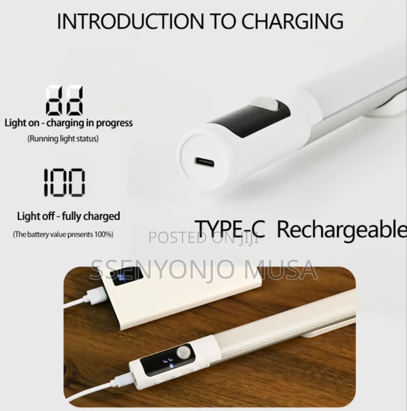 Motion Sensor Led Light Bar –40cm Usb Rechargeable Under Cabinet Light