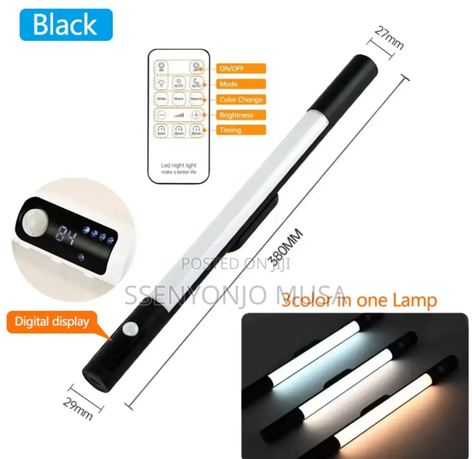 Motion Sensor Led Light Bar –40cm Usb Rechargeable Under Cabinet Light