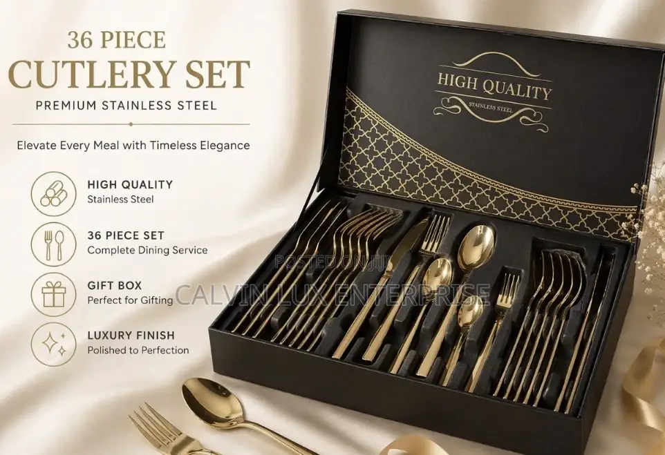 Cutlery Set Premium Stainless Steel 36 Pieces Gold