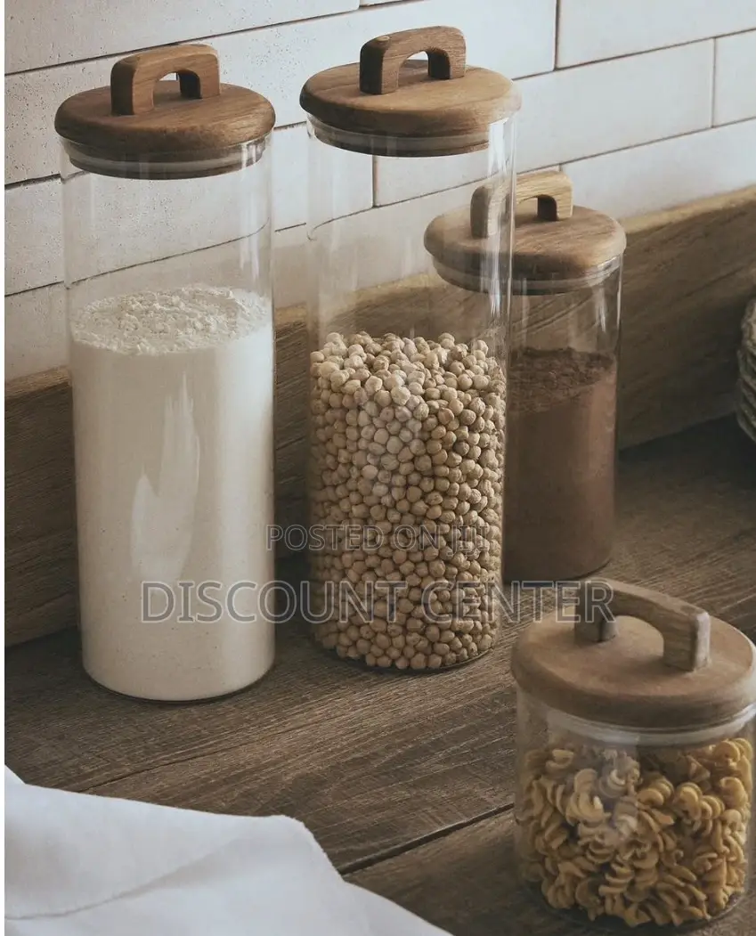 Glass Jar Canister 3 Pieces 2 Liter