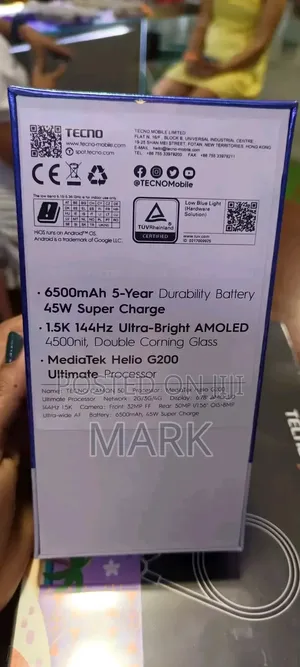 New Tecno Camon 50 256 GB Black