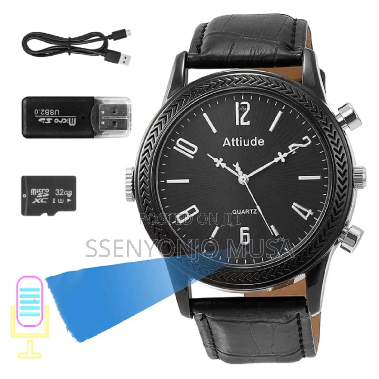 Spy Hand Watch Camera Hd 1080p –32gb Built-in Memory, Usb Rechargeable