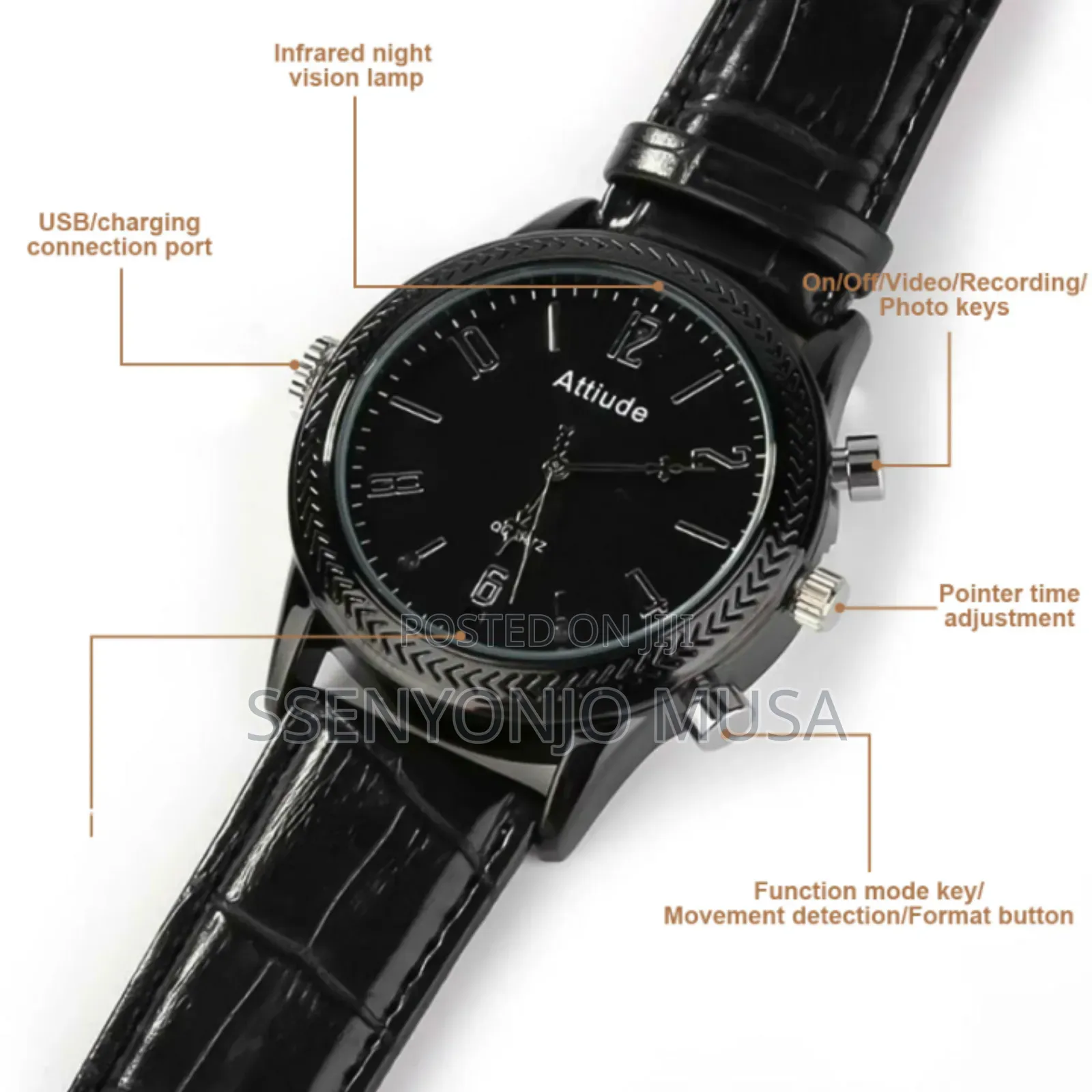 Spy Hand Watch Camera Hd 1080p –32gb Built-in Memory, Usb Rechargeable