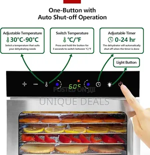 Stainless Steel Food Dehydrator, Oiyocemo 6 Tray Fruit Dryer Machine