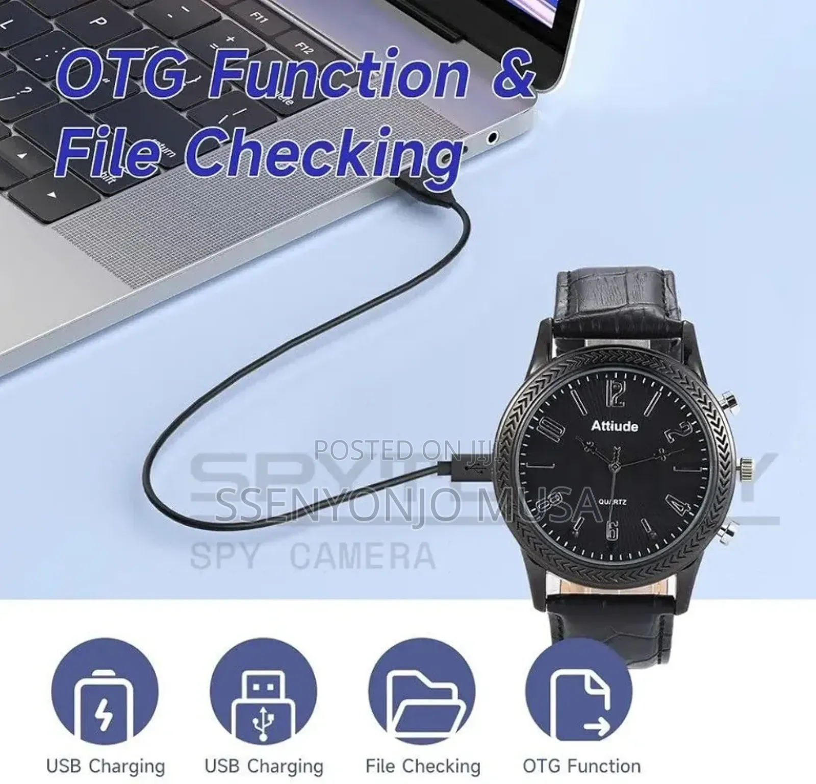 Spy Hand Watch Camera Hd 1080p –32gb Built-in Memory, Usb Rechargeable