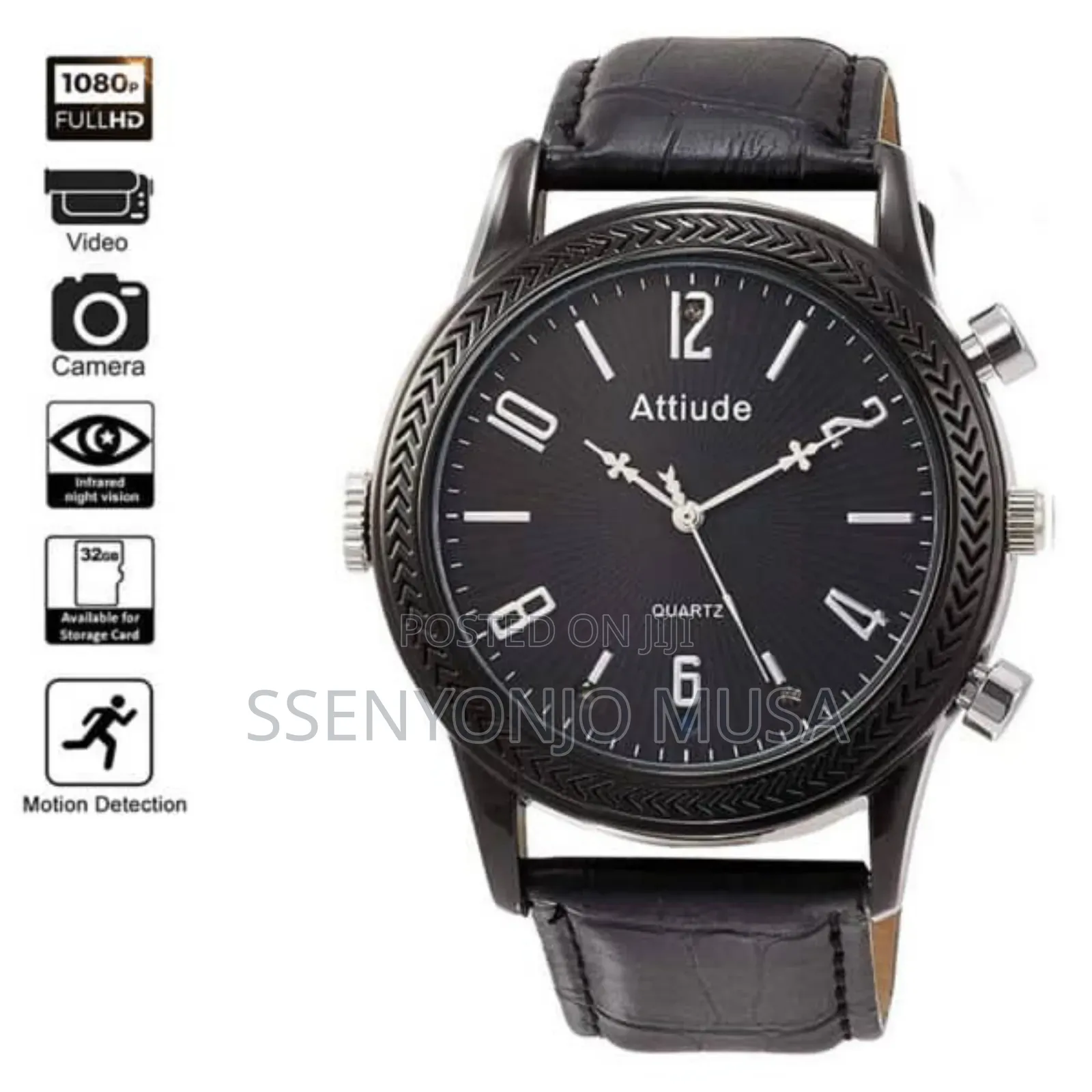Spy Hand Watch Camera Hd 1080p –32gb Built-in Memory, Usb Rechargeable