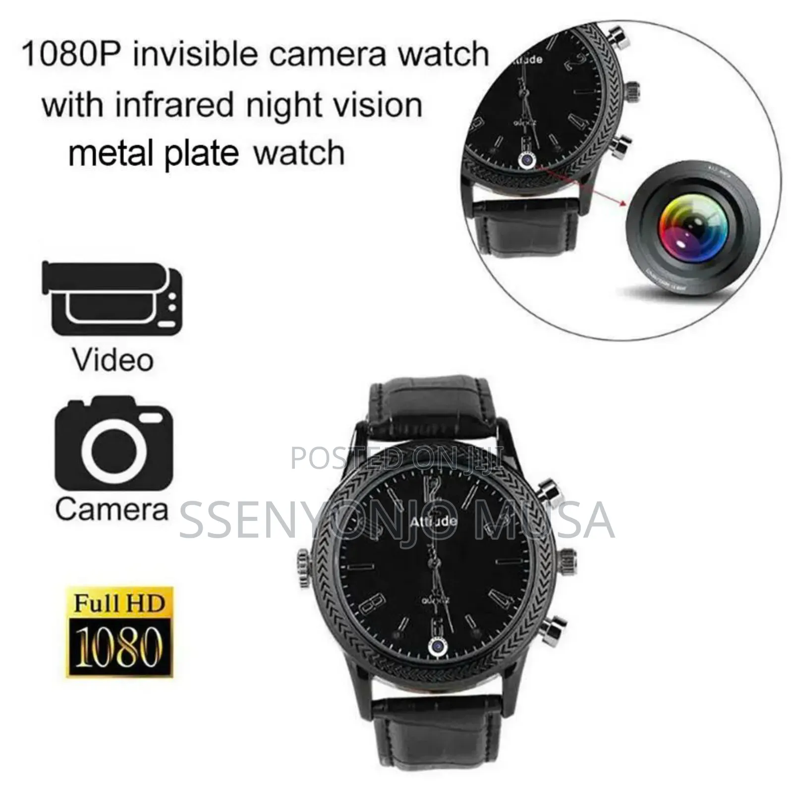 Spy Hand Watch Camera Hd 1080p –32gb Built-in Memory, Usb Rechargeable