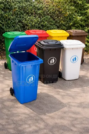Outdoor 120litres Rolling Plastic Dust Bins Plastic Dust Bins