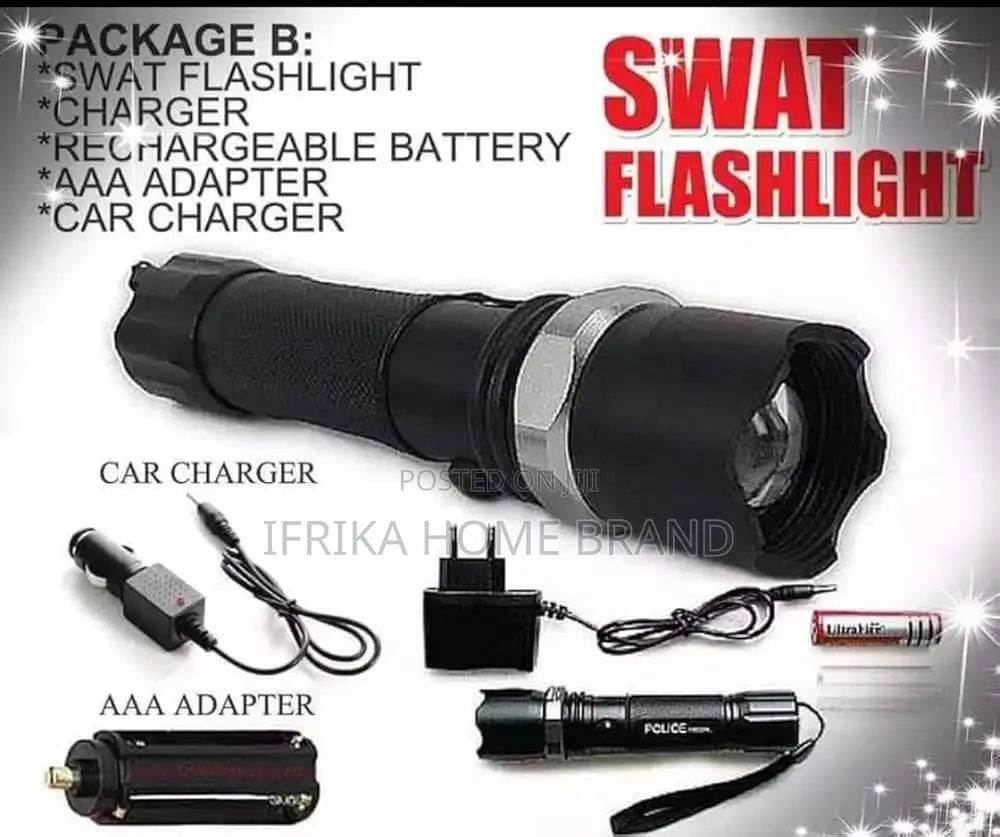 Led Swoat Long Range Emergency Flashlight Charging and Batteries