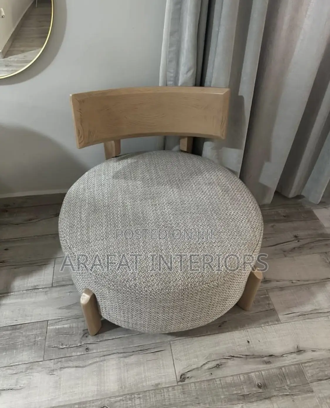 Modern Round Upholstered Accent Chair