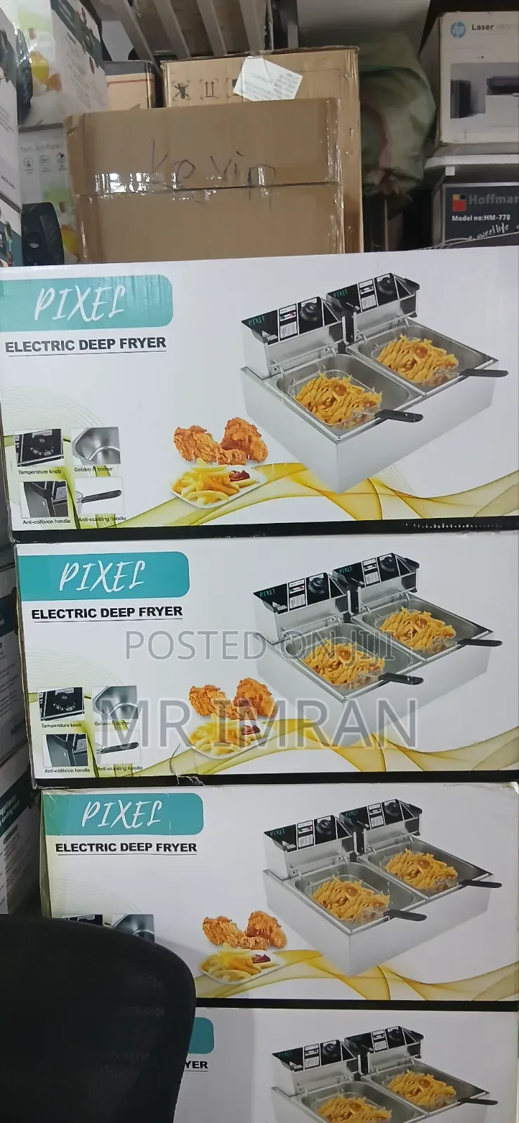 Pixel Brand Stainless Steel, 12-liter Electric Double Deep Fryer