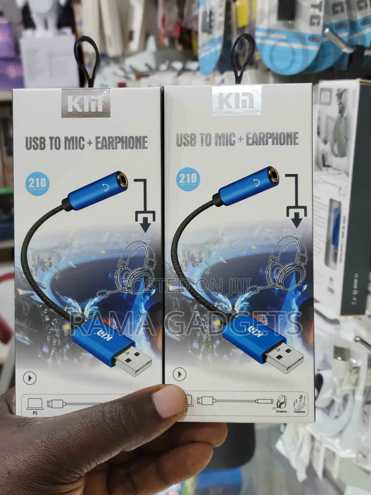 Kin Ky-210 Usb to Microphone and Earphone Adapter,