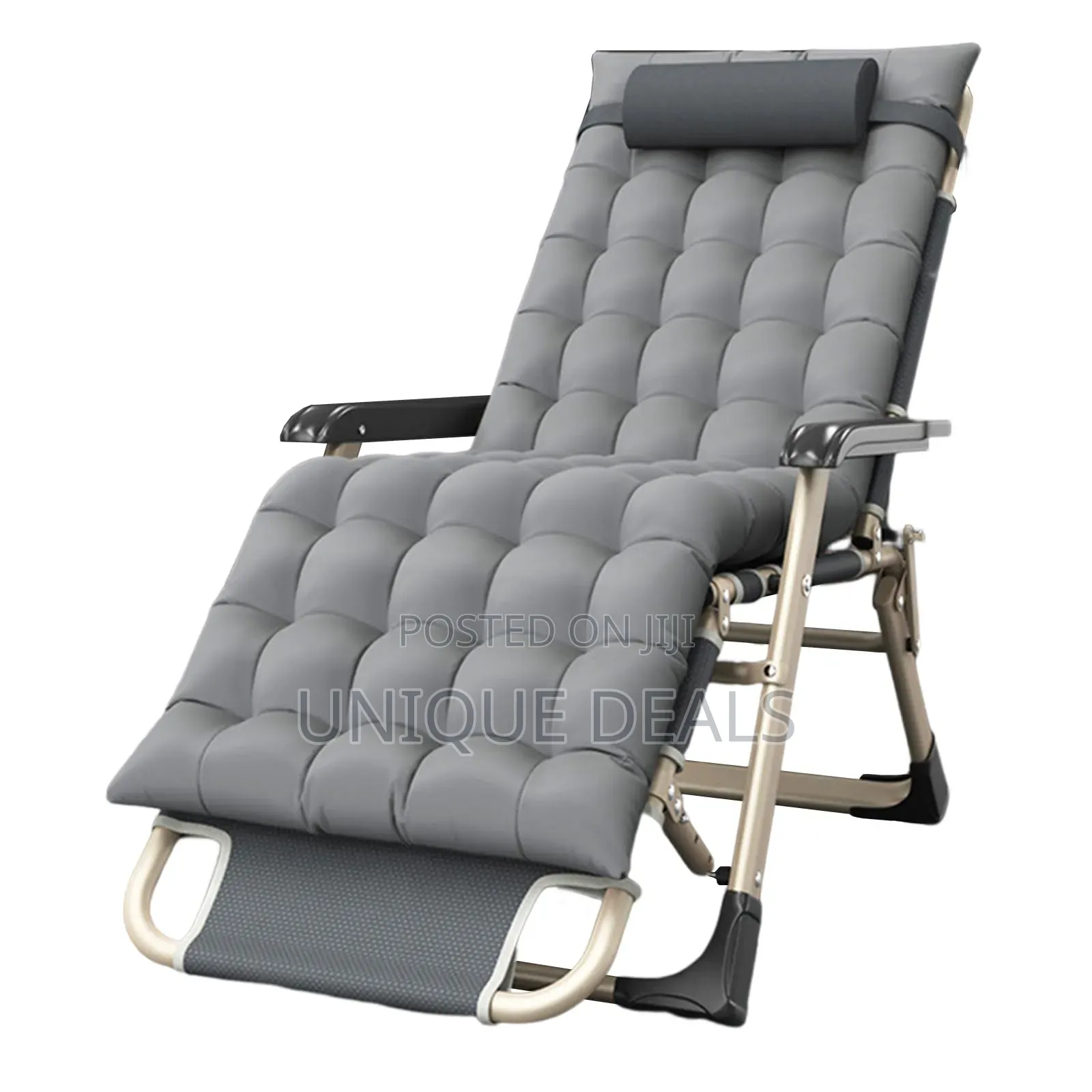 Outdoor Folding Chairs Set of 2 With Head Pillow and Cushion
