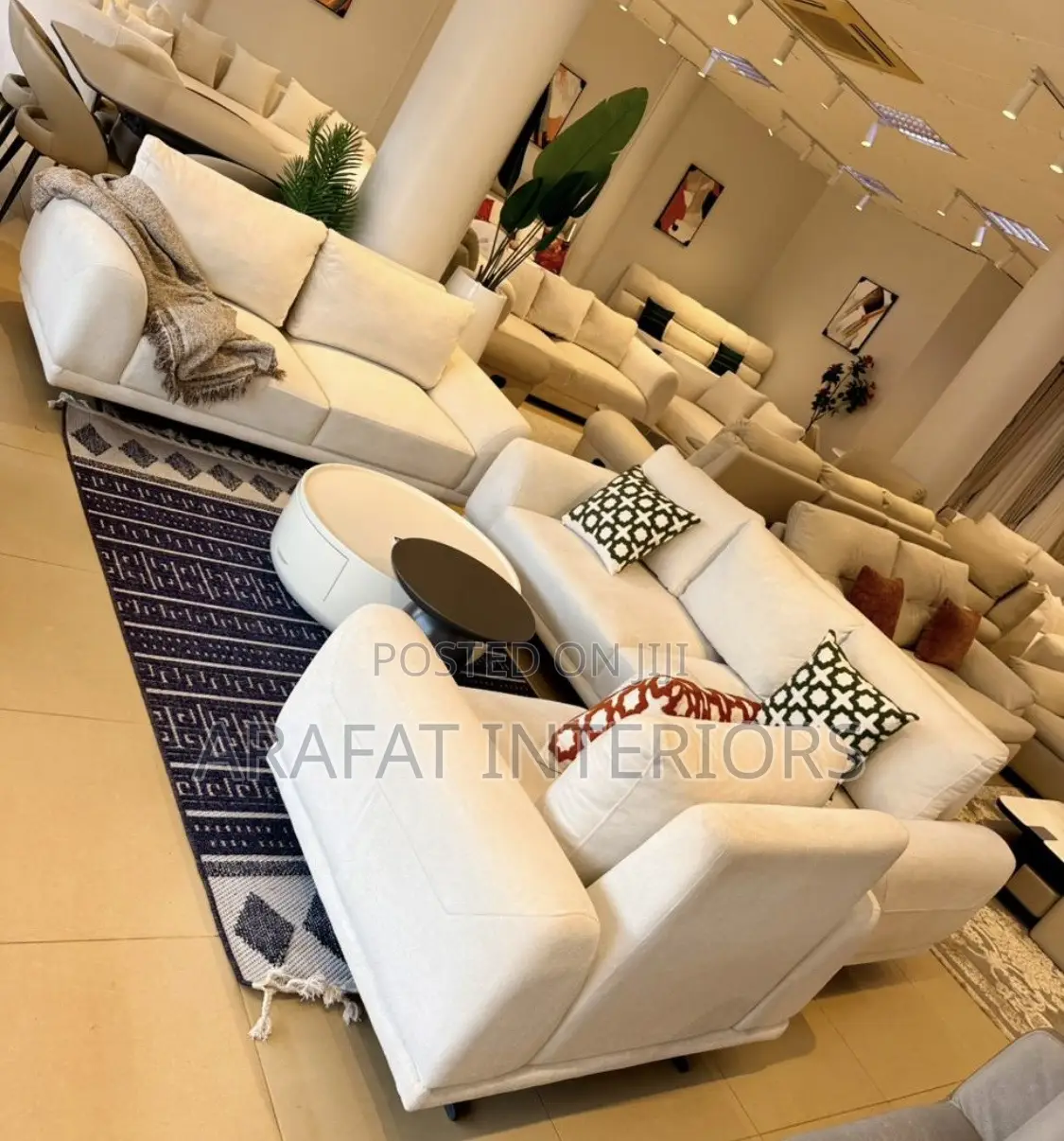 Premium White Modern Sectional Living Room Set