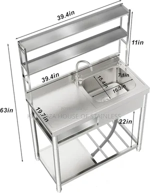 Commercial Stainless Sink With Shelves