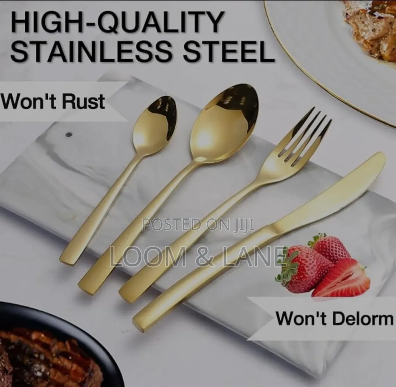 36 PCS Gold Premium Stainless Steel Cutlery Set