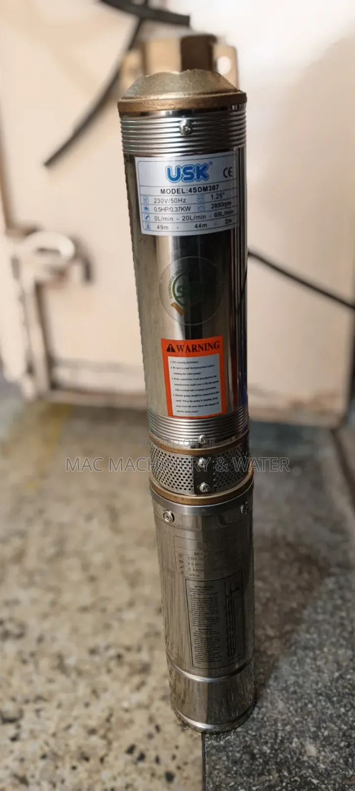 Deep Well Submersible Water Pump 49meters / 150feets