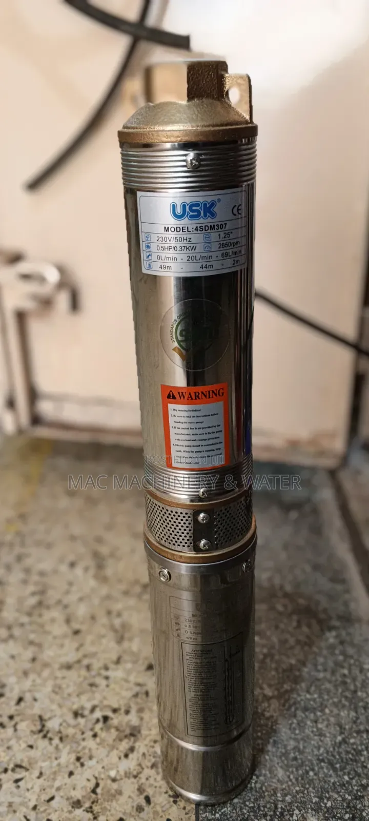 Deep Well Submersible Water Pump 49meters / 150feets