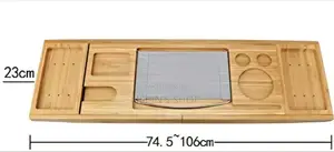 Expandable Bamboo Bathtub Caddy Tray