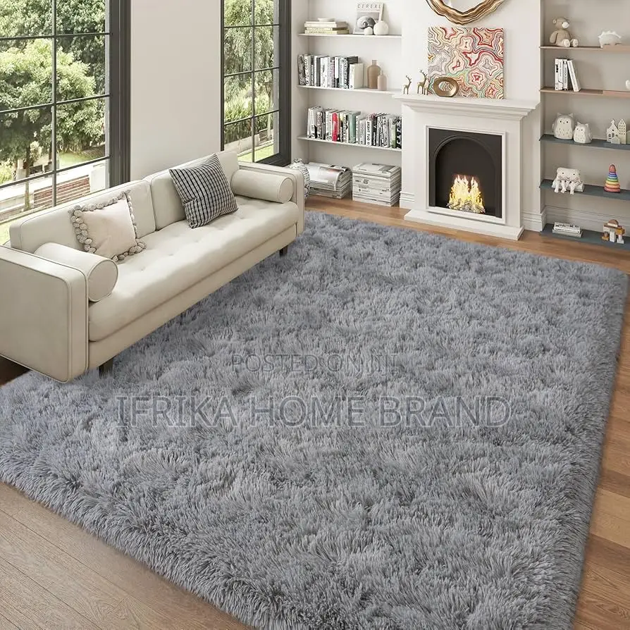Super Fluffy Bedroom Rug, 4x6 Feet, Modern Long Pile Area Rugs