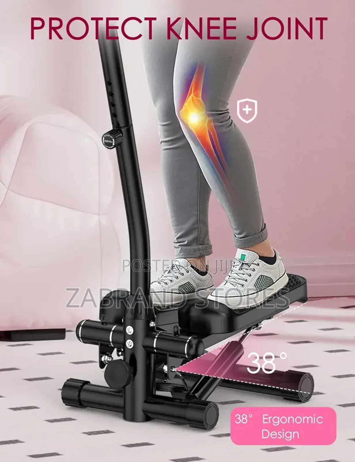 Adjustable Mini Stepper Exercise Machine With Handles