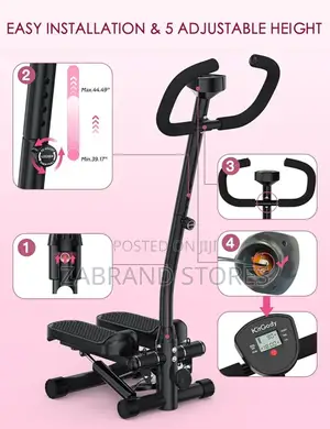 Adjustable Mini Stepper Exercise Machine With Handles