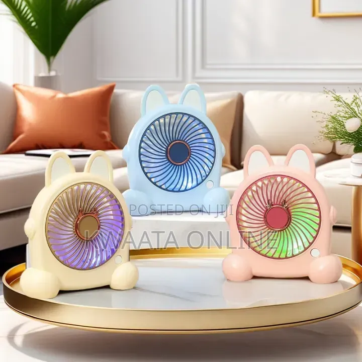 Usb Small Portable Table Fan Cute Cat Ear Abs Two Levels