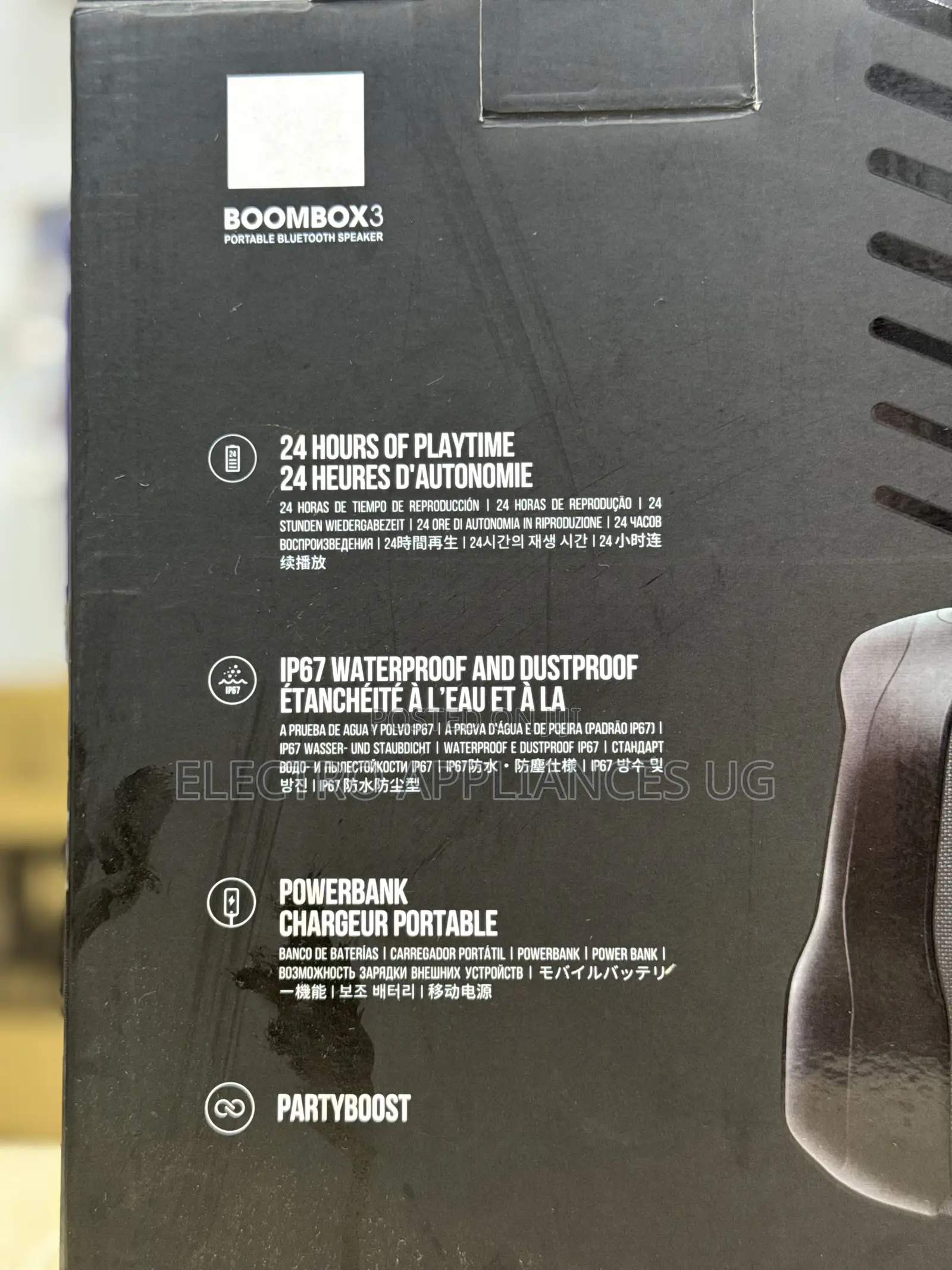 JBL Boombox 3 Portable Bluetooth Speaker.