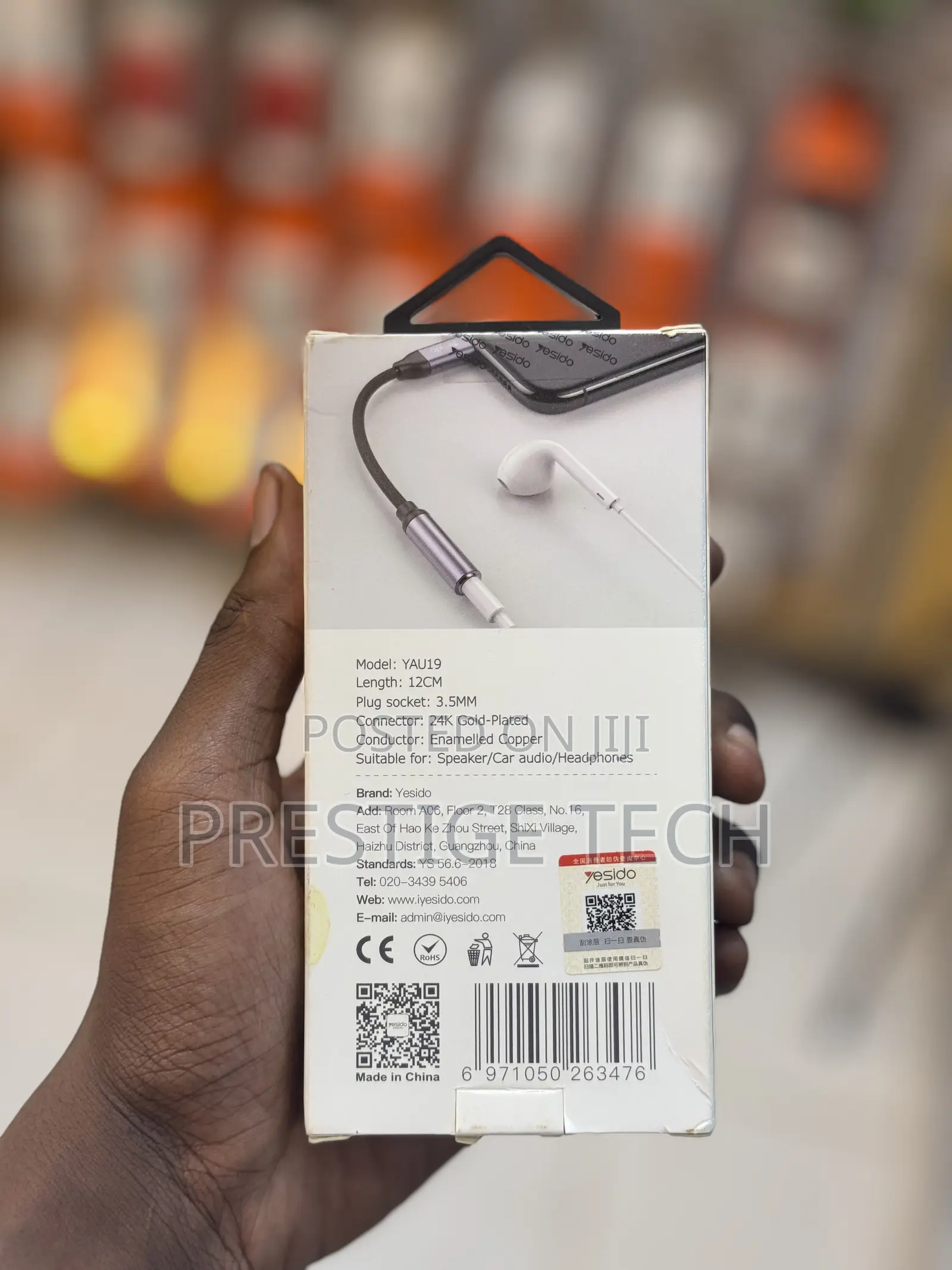 Yesido Audio Cable, Lightning to 3.5mm Adapter, iPhone to Aux Dongle