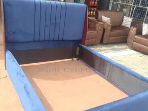 New 5 by 6 Bed, Velvet Blue