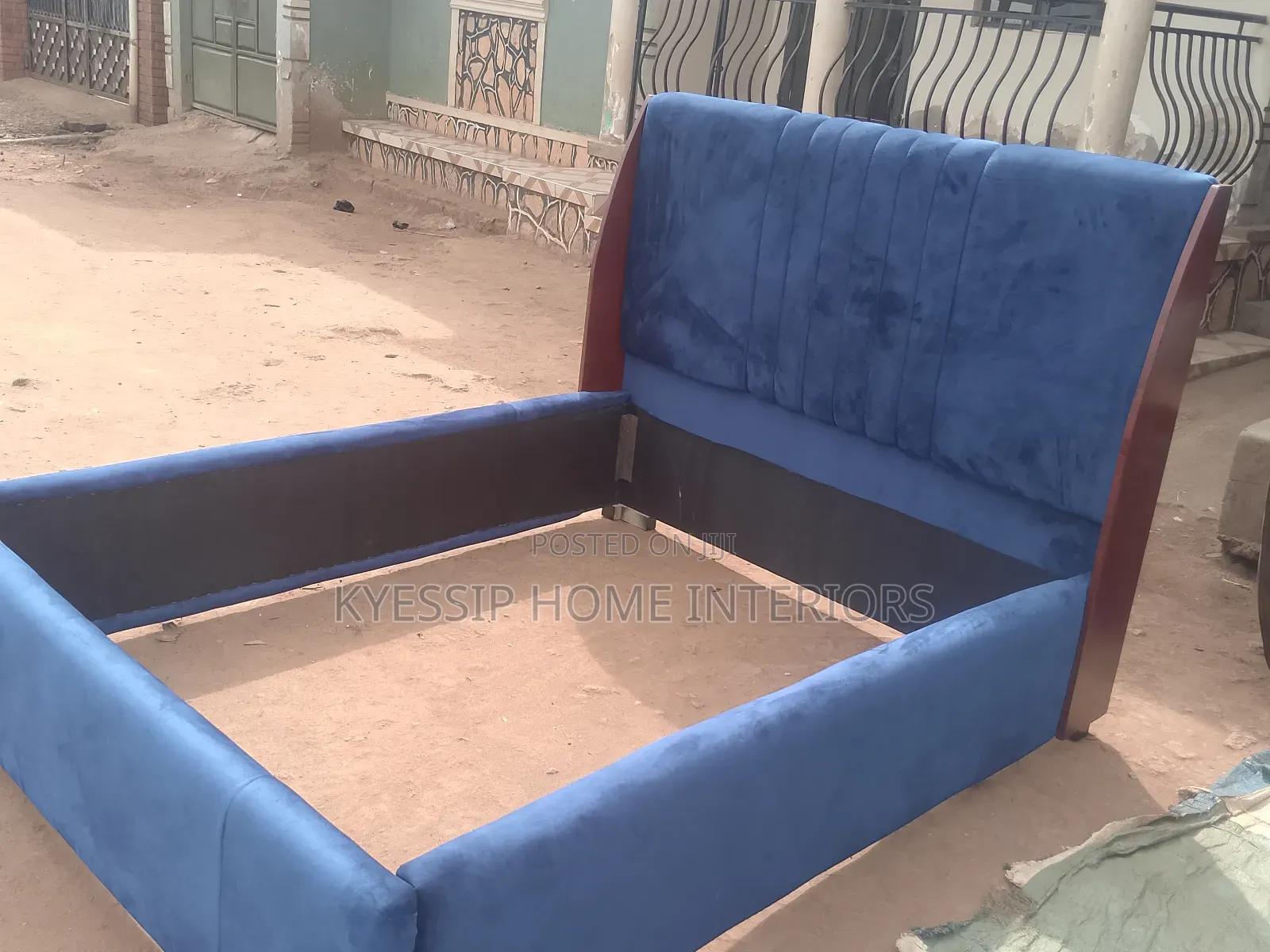 New 5 by 6 Bed, Velvet Blue