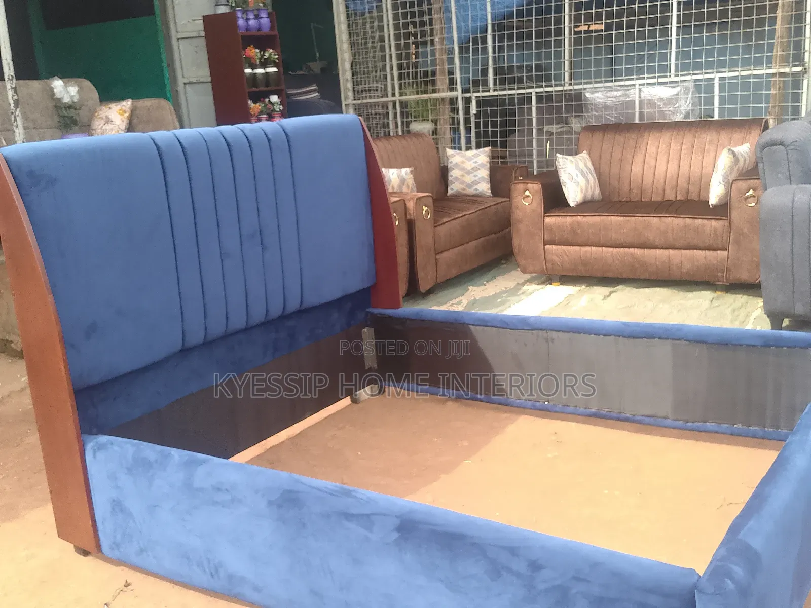 New 5 by 6 Bed, Velvet Blue