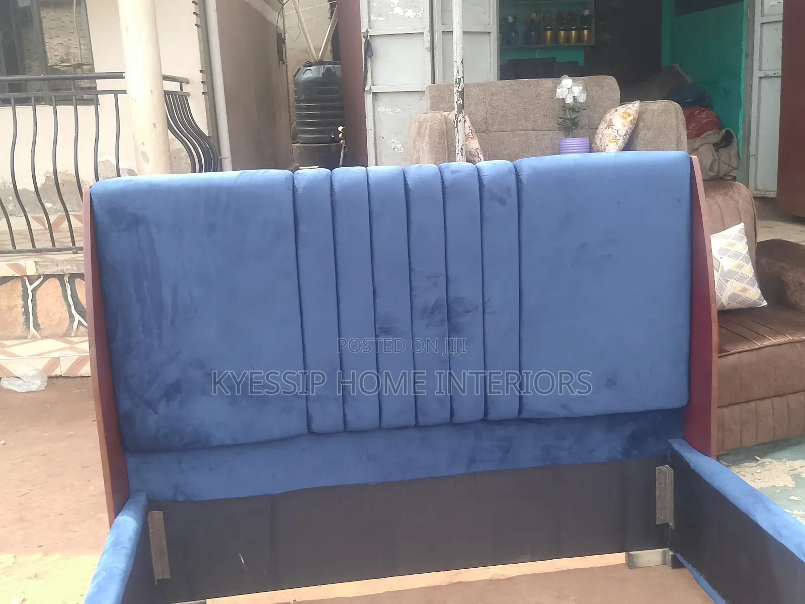 New 5 by 6 Bed, Velvet Blue