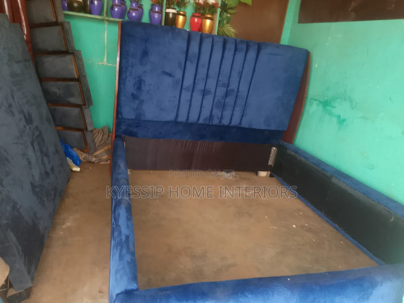 New 5 by 6 Bed, Velvet Blue
