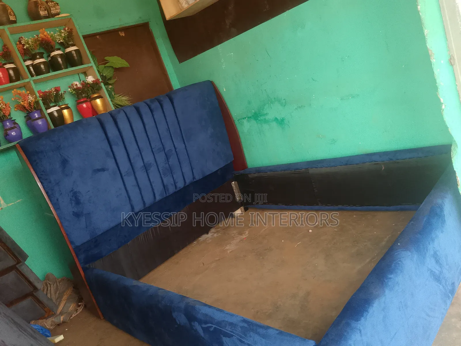 New 5 by 6 Bed, Velvet Blue