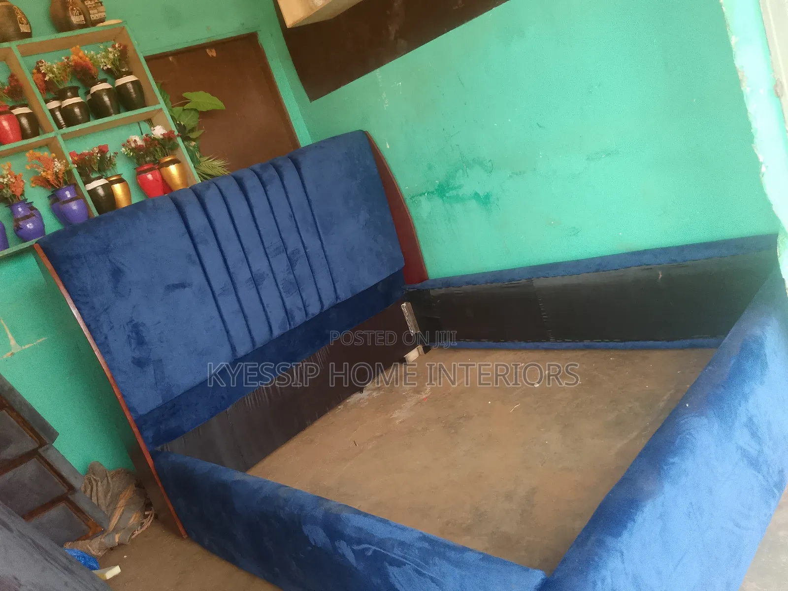 New 5 by 6 Bed, Velvet Blue