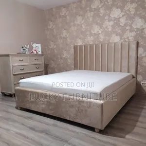 Cream Lined Bed