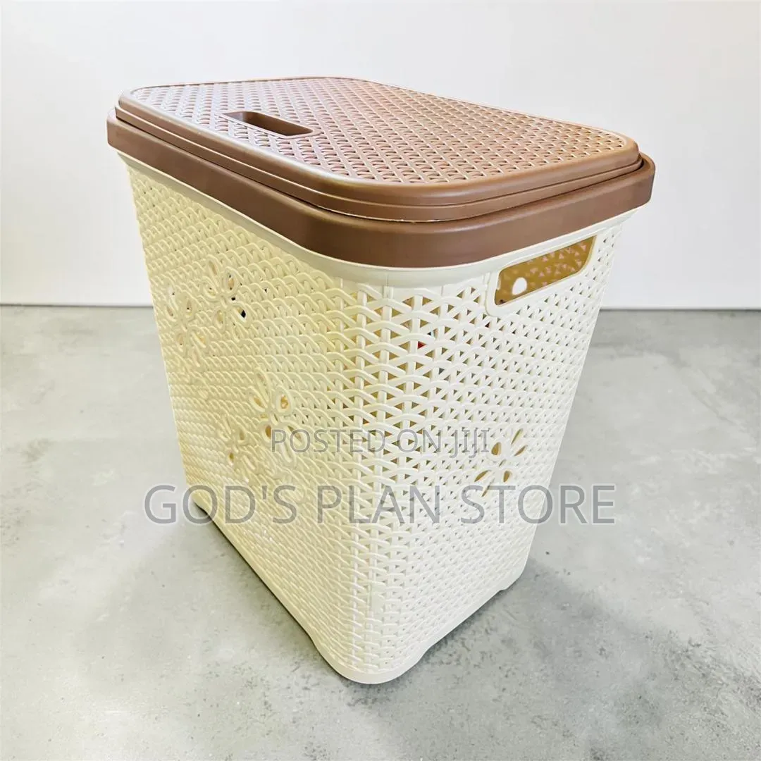 Plastic Cream Color Loundary Baskets Plastic Loundary Baskets
