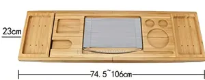 Expandable Bamboo Bathtub Caddy Tray