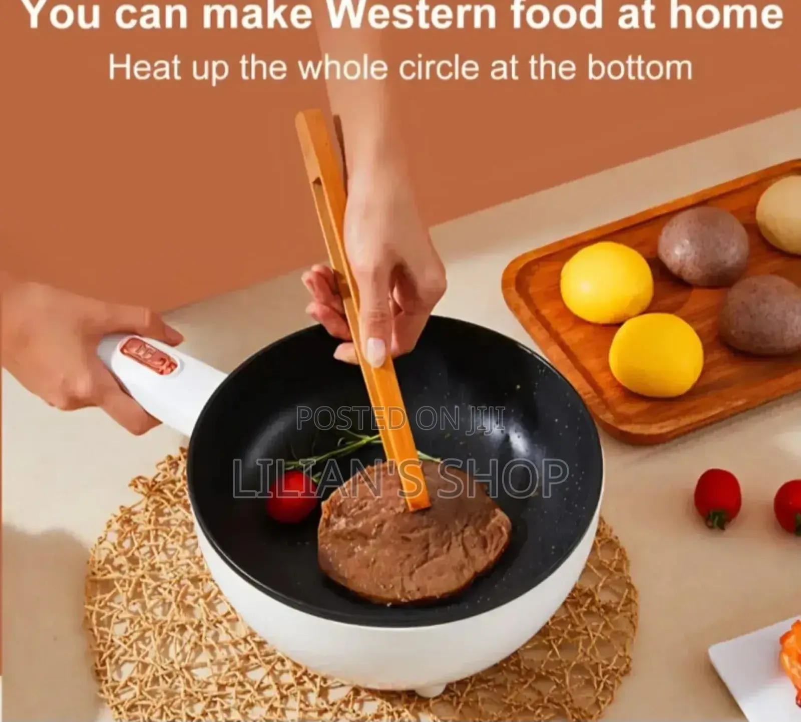 4l Multifunctional Electric Wok 2-in-1 Non-stick Electric Frying Pan