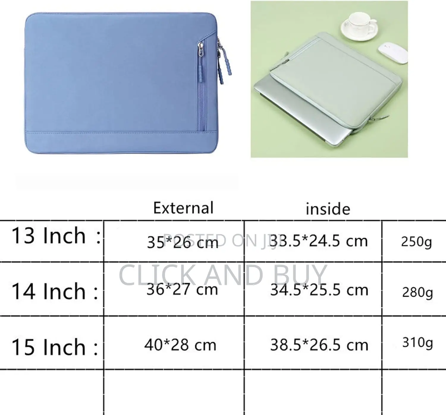 Laptop Sleeve Case 13.3/14.6/15.6 Inch Notebook Bag - Black/Green