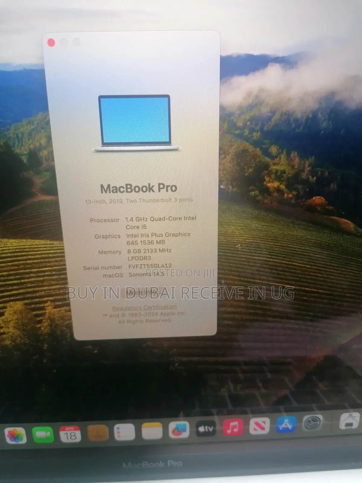 Laptop Apple MacBook Pro 2019 8GB Intel Core i5 SSD 256GB