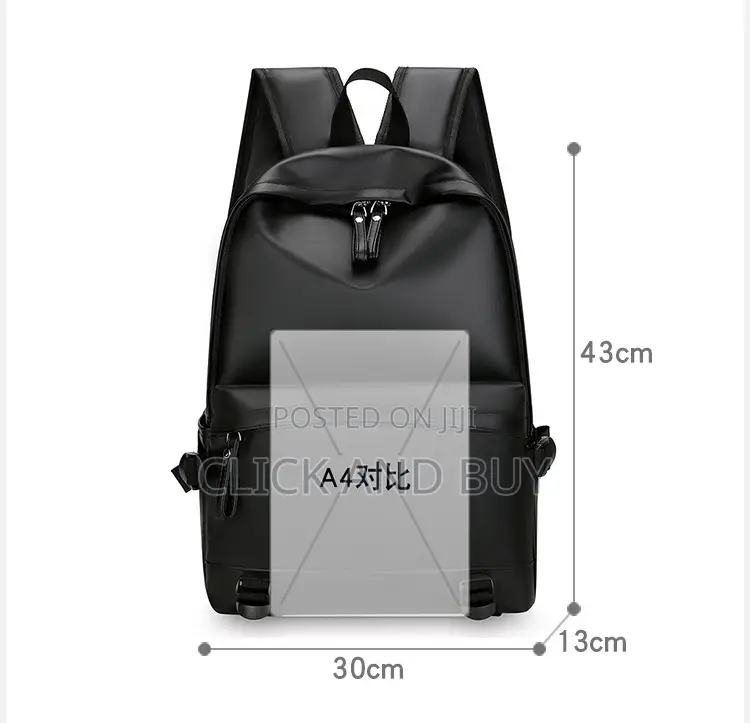 Minimalist Black Urban Backpack Laptop Bag - Black