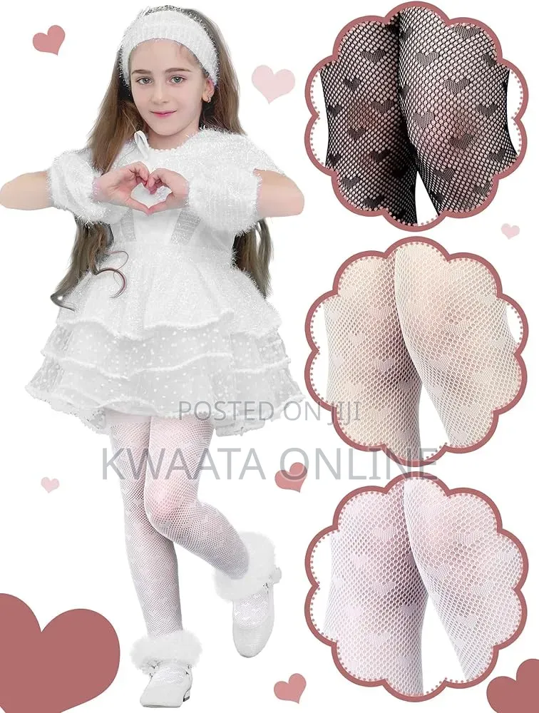 Girls Tights Heart Polka Dot Patterned Stockings Kids Soft Stretchy