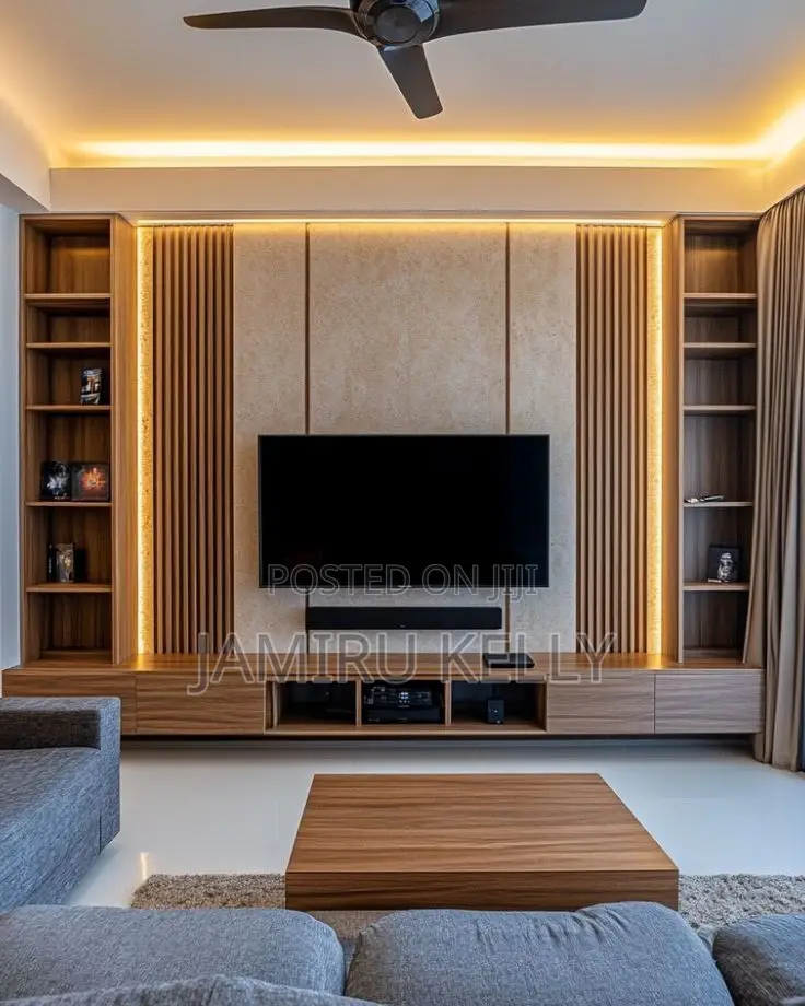 Elegant Wooden Tv Wall Mount – Modern Floating Design