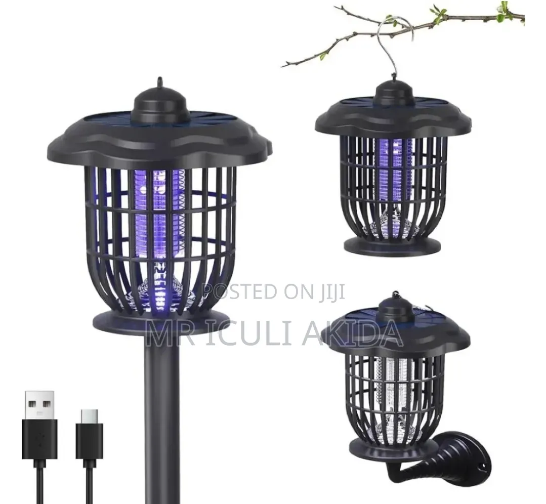 2in1 Solar-Powered Outdoor Light and Bug Zapper Mosquito Killing Lamp