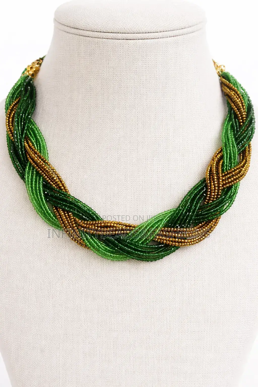 Emerald Gold Tangle Necklace